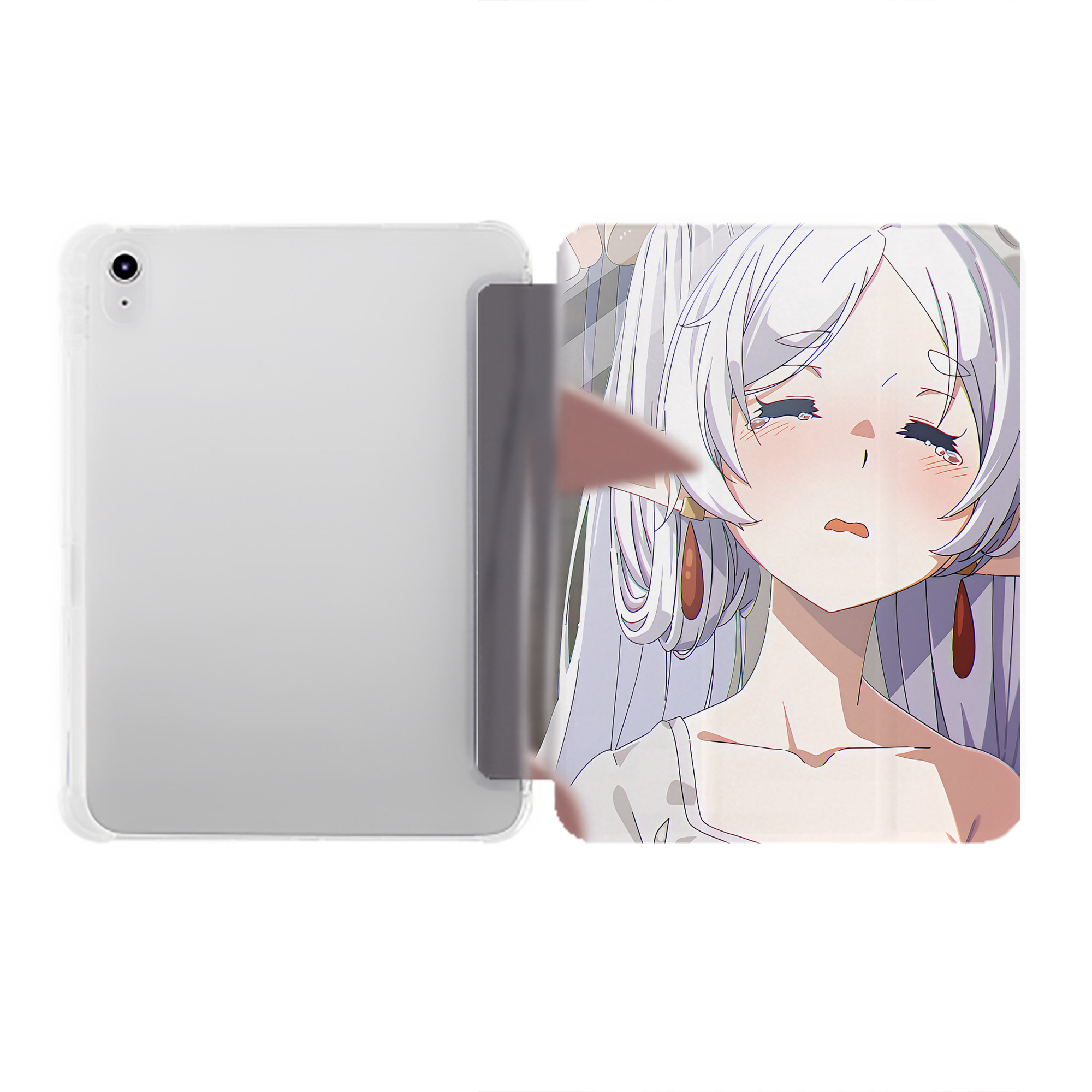 （画像用） 葬送のフリーレン Frieren IPad ケース ペン収納付き 三つ折りスタンド PUレザー×シリコン 対応機種9.5/10.5/10.9インチ
